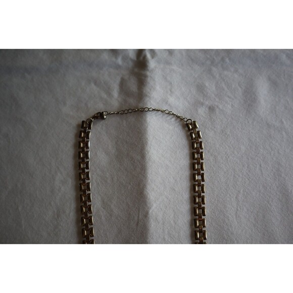 Statement Chunky Lucite Crystal Necklace Art Deco Gold Tone Feather Pinecone 18" - Picture 7 of 12